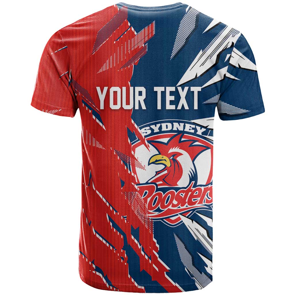 Personalized Sydney Roosters T Shirt Dynamic Lightning Mascot Rugby Australia