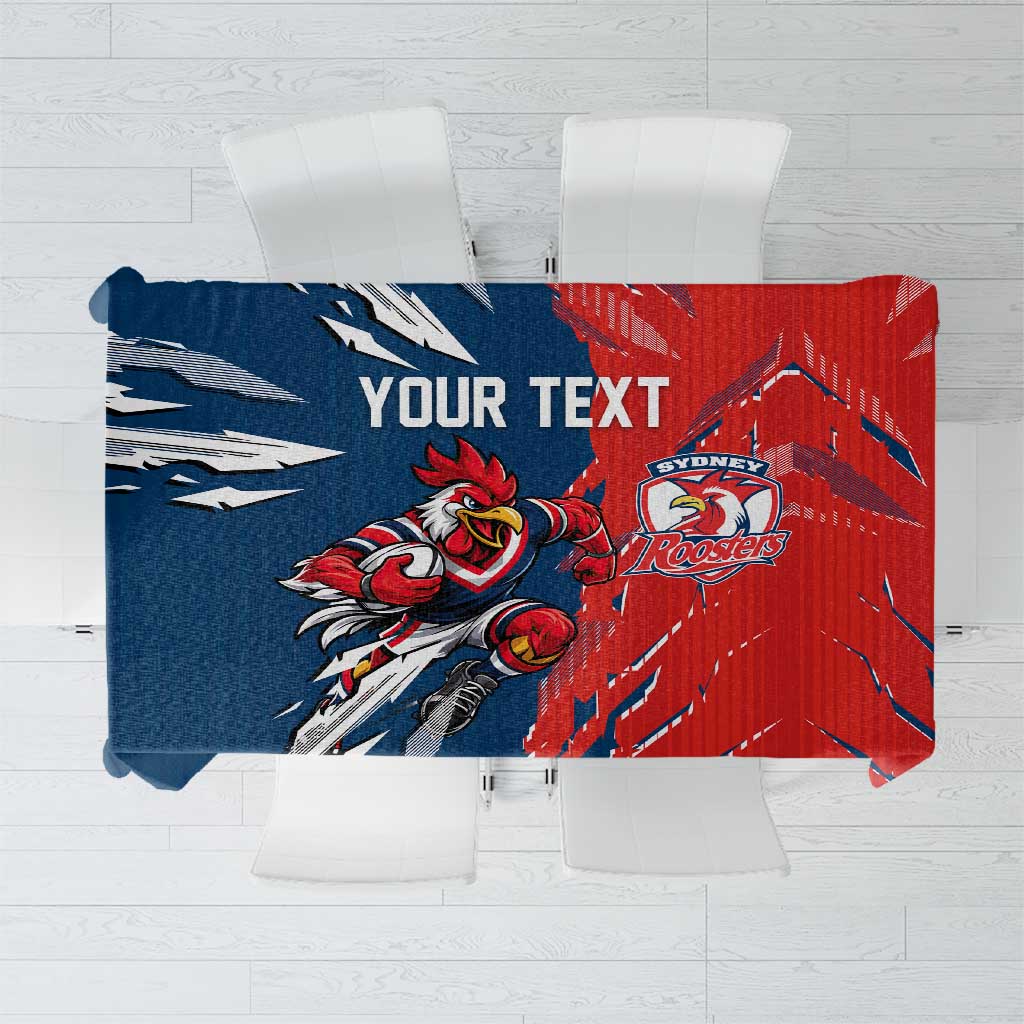 Personalized Sydney Roosters Tablecloth Dynamic Lightning Mascot Rugby Australia