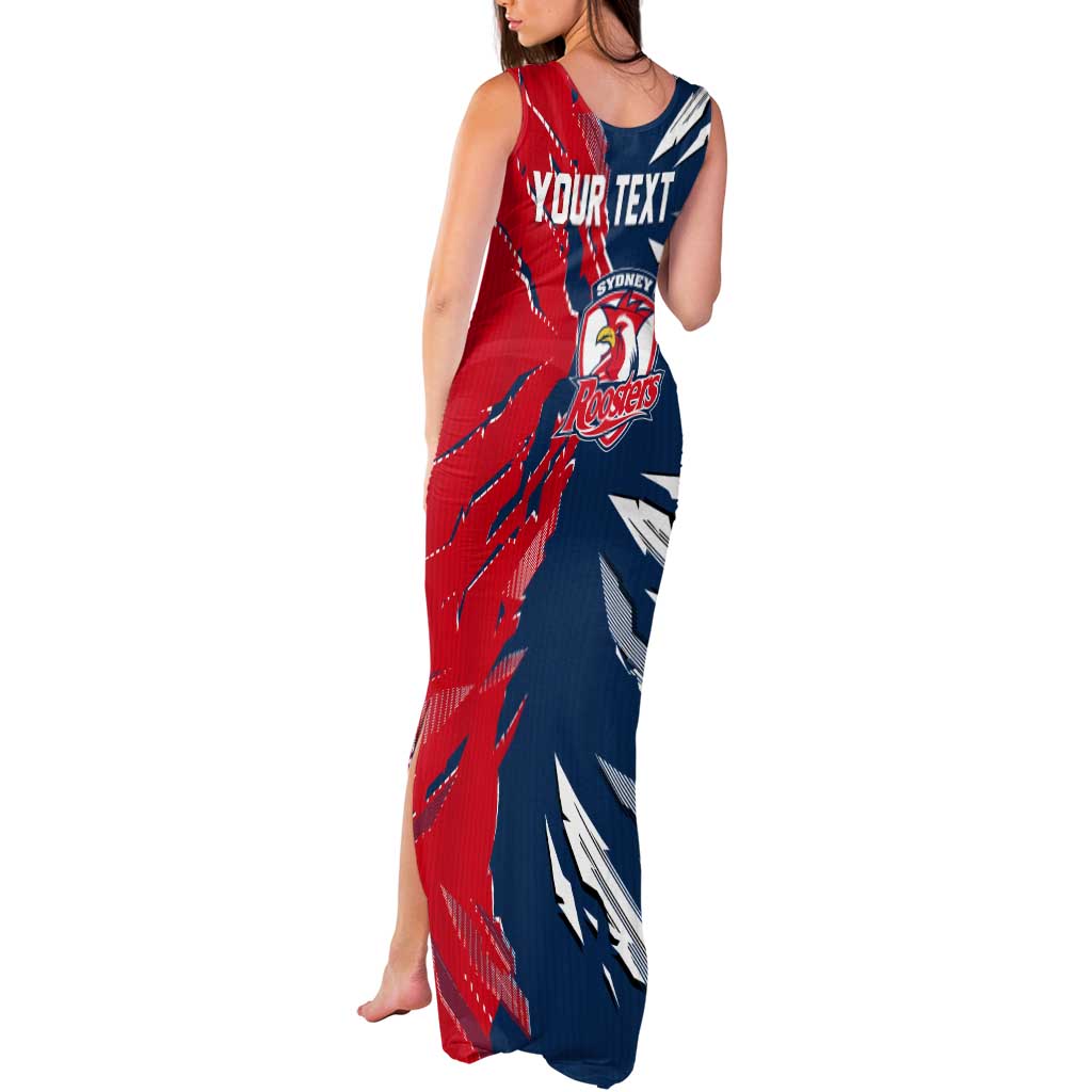 Personalized Sydney Roosters Tank Maxi Dress Dynamic Lightning Mascot Rugby Australia
