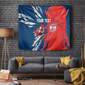 Personalized Sydney Roosters Tapestry Dynamic Lightning Mascot Rugby Australia