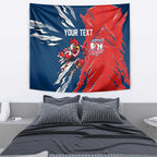 Personalized Sydney Roosters Tapestry Dynamic Lightning Mascot Rugby Australia