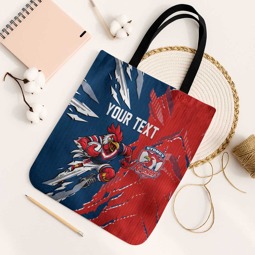 Personalized Sydney Roosters Tote Bag Dynamic Lightning Mascot Rugby Australia