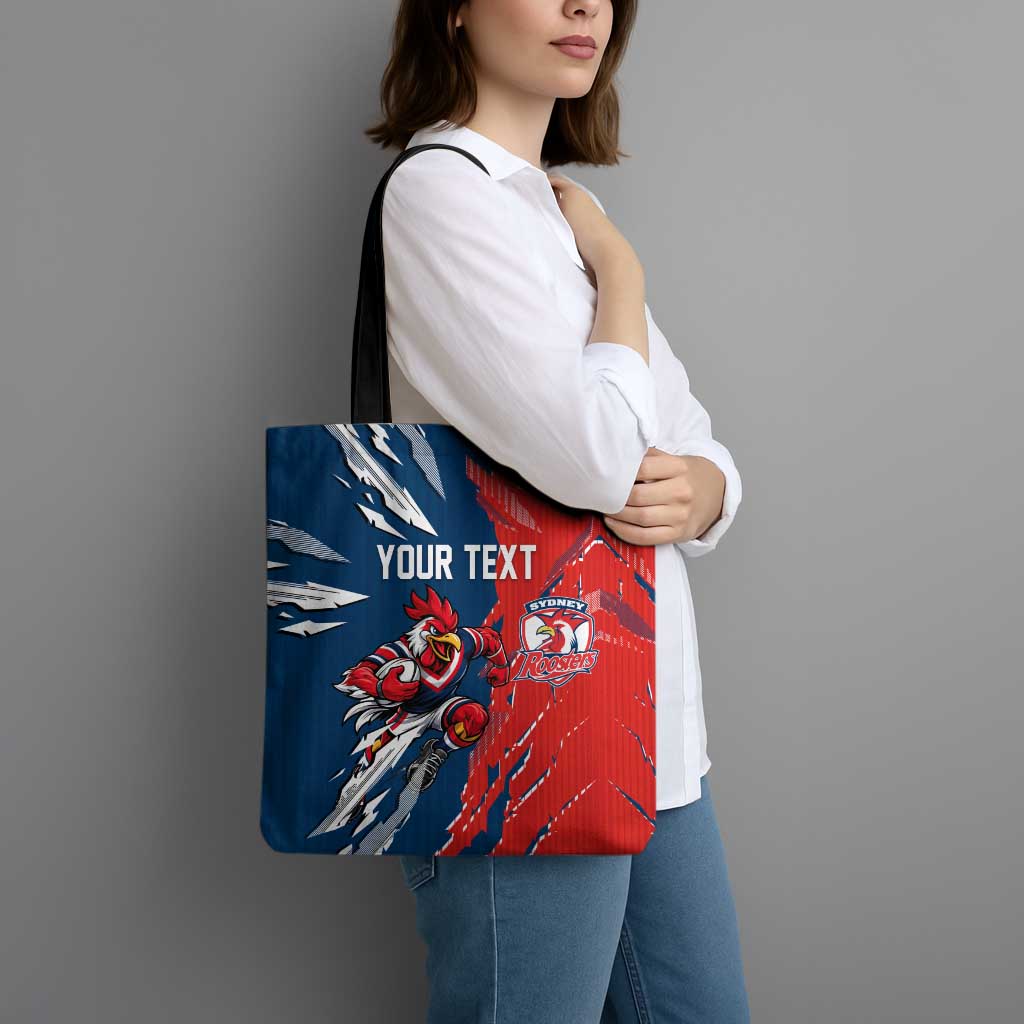 Personalized Sydney Roosters Tote Bag Dynamic Lightning Mascot Rugby Australia