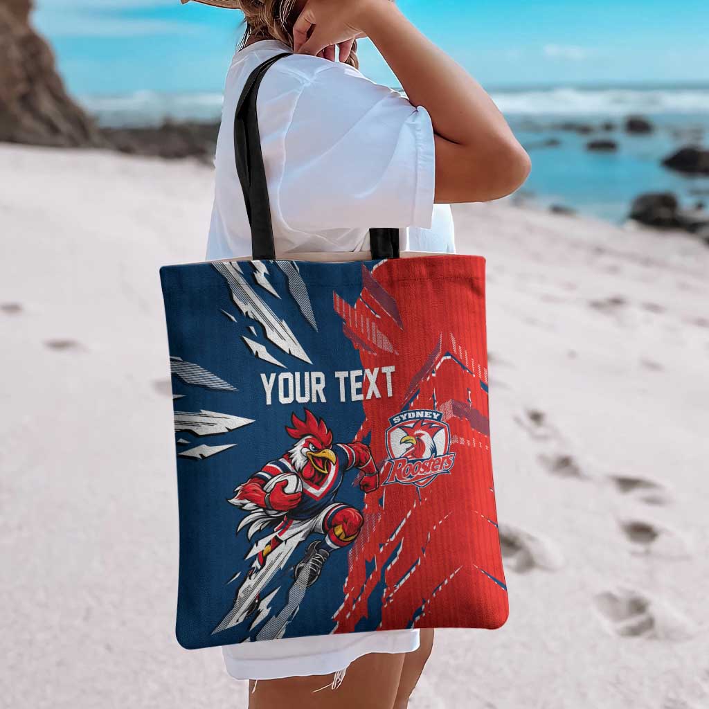 Personalized Sydney Roosters Tote Bag Dynamic Lightning Mascot Rugby Australia