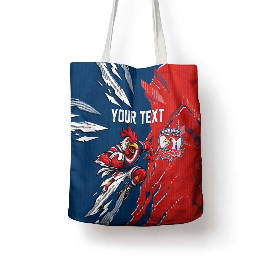 Personalized Sydney Roosters Tote Bag Dynamic Lightning Mascot Rugby Australia