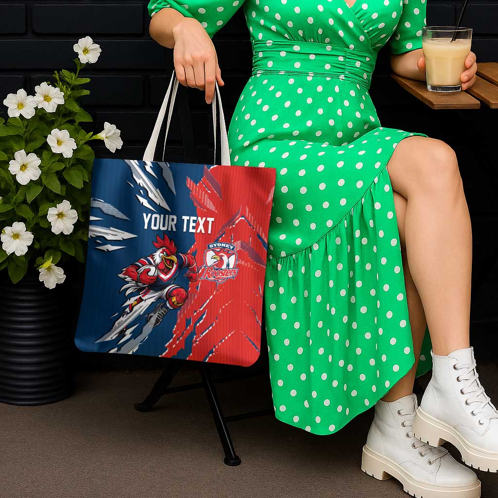 Personalized Sydney Roosters Tote Bag Dynamic Lightning Mascot Rugby Australia