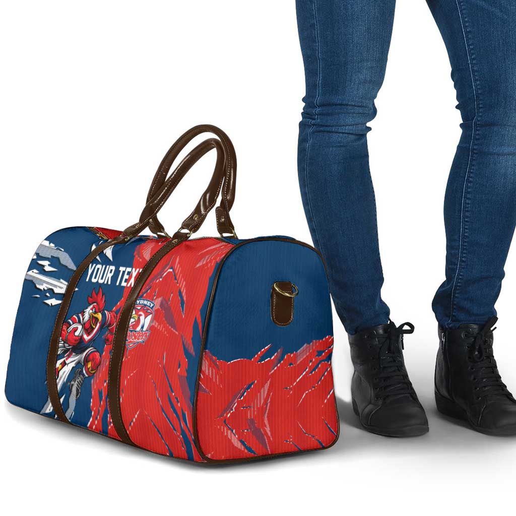 Personalized Sydney Roosters Travel Bag Dynamic Lightning Mascot Rugby Australia