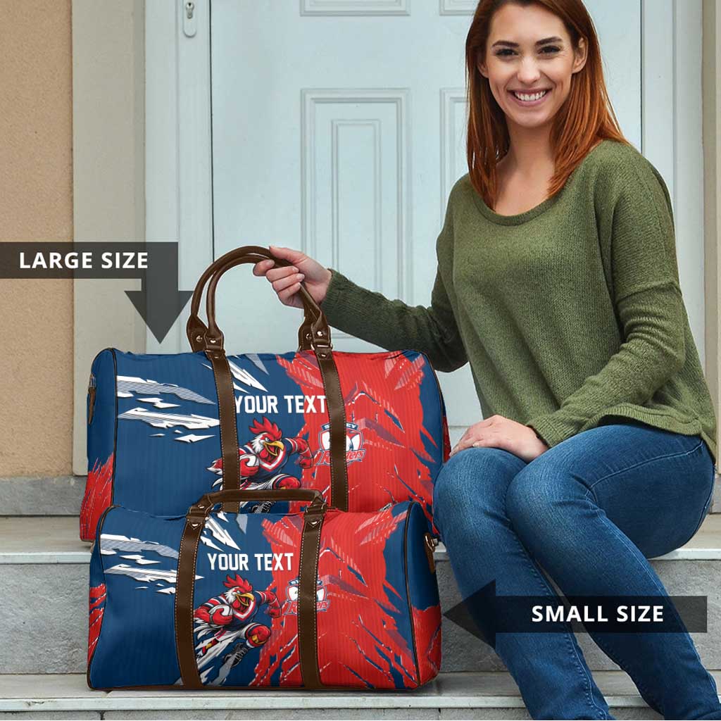 Personalized Sydney Roosters Travel Bag Dynamic Lightning Mascot Rugby Australia