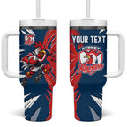 Personalized Sydney Roosters Tumbler With Handle Dynamic Lightning Mascot Rugby Australia