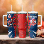 Personalized Sydney Roosters Tumbler With Handle Dynamic Lightning Mascot Rugby Australia