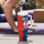 Personalized Sydney Roosters Tumbler With Handle Dynamic Lightning Mascot Rugby Australia