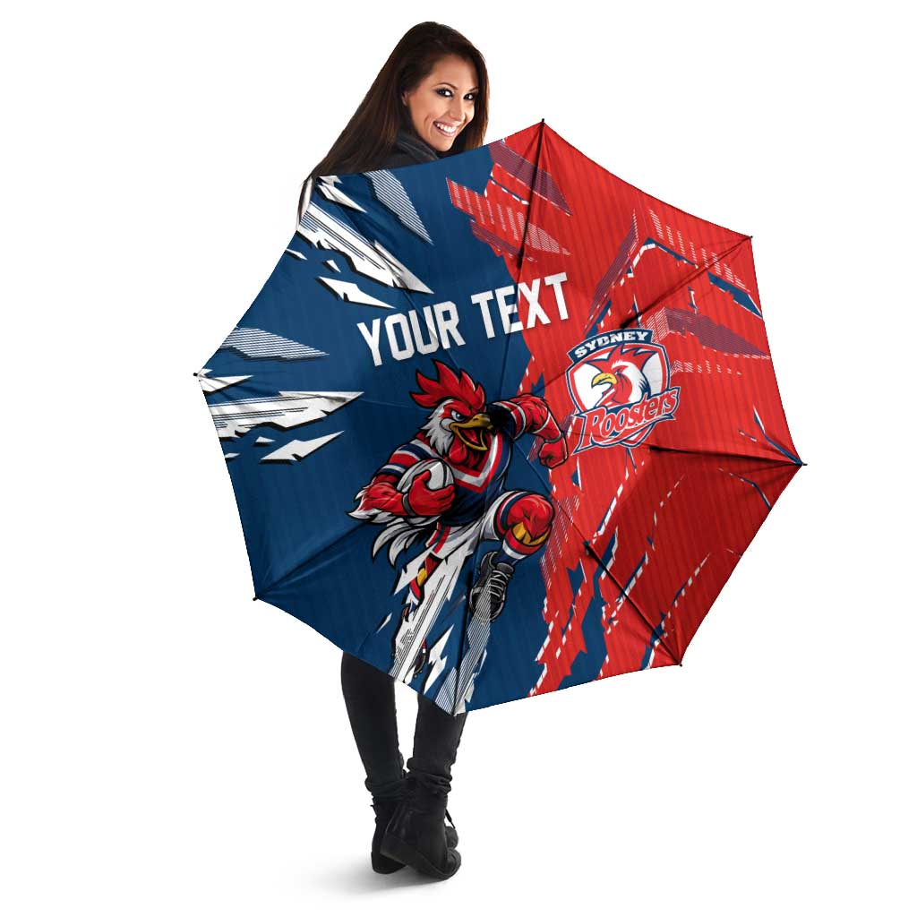 Personalized Sydney Roosters Umbrella Dynamic Lightning Mascot Rugby Australia