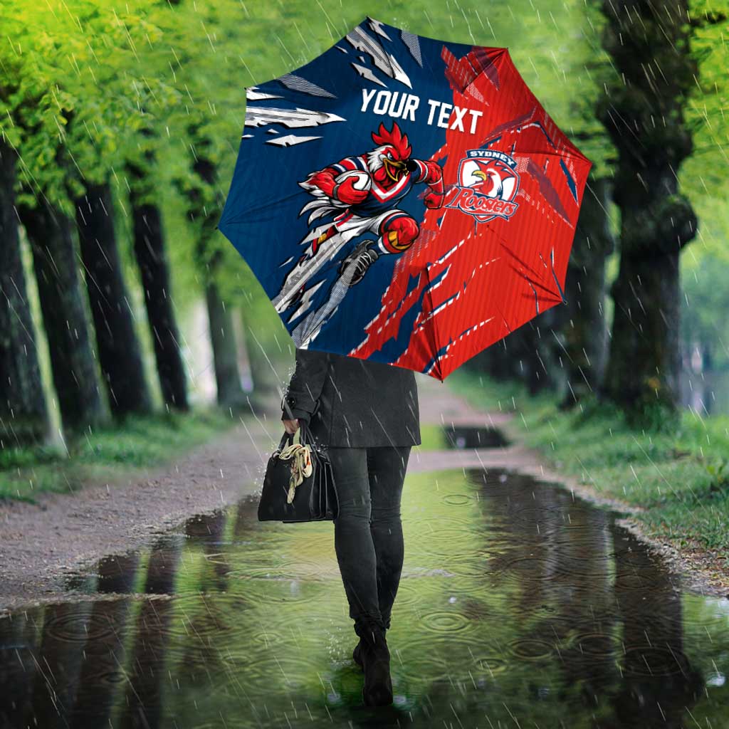 Personalized Sydney Roosters Umbrella Dynamic Lightning Mascot Rugby Australia
