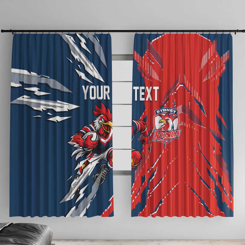 Personalized Sydney Roosters Window Curtain Dynamic Lightning Mascot Rugby Australia