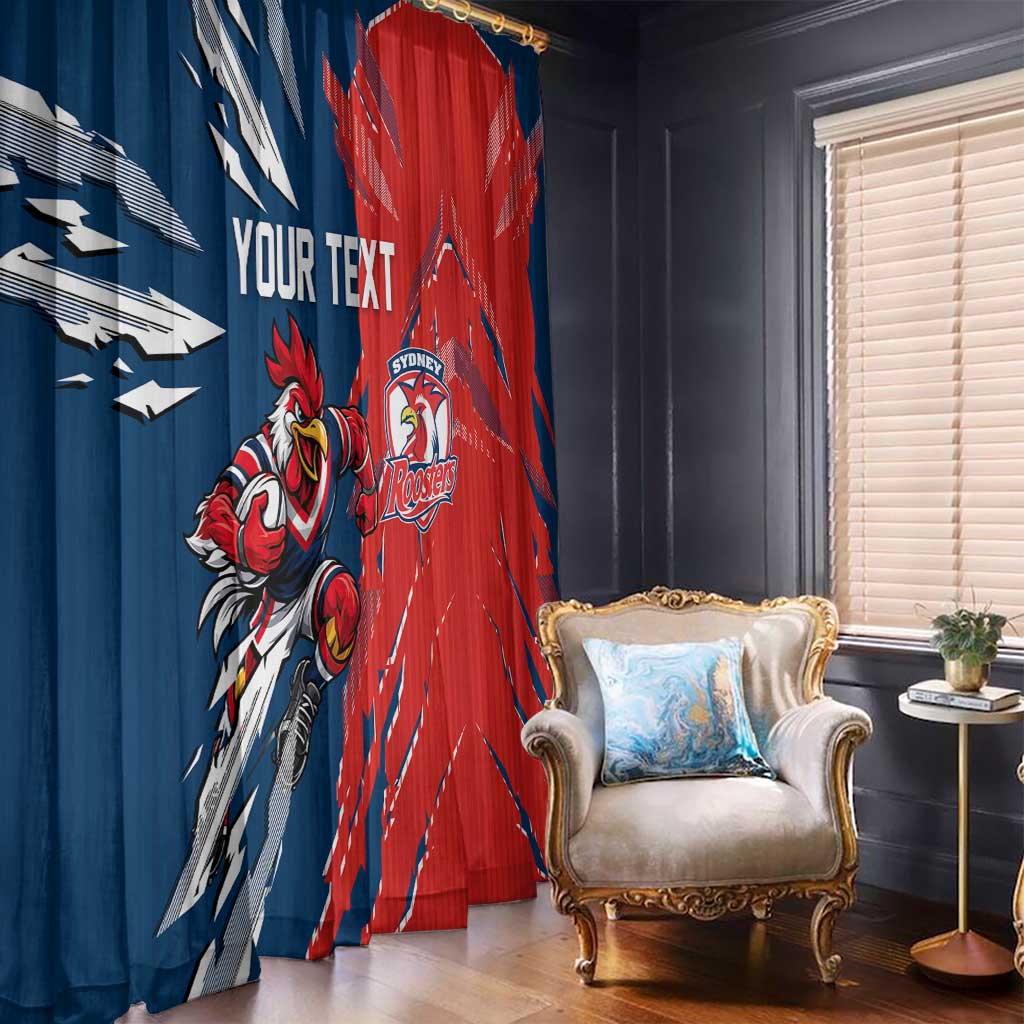 Personalized Sydney Roosters Window Curtain Dynamic Lightning Mascot Rugby Australia