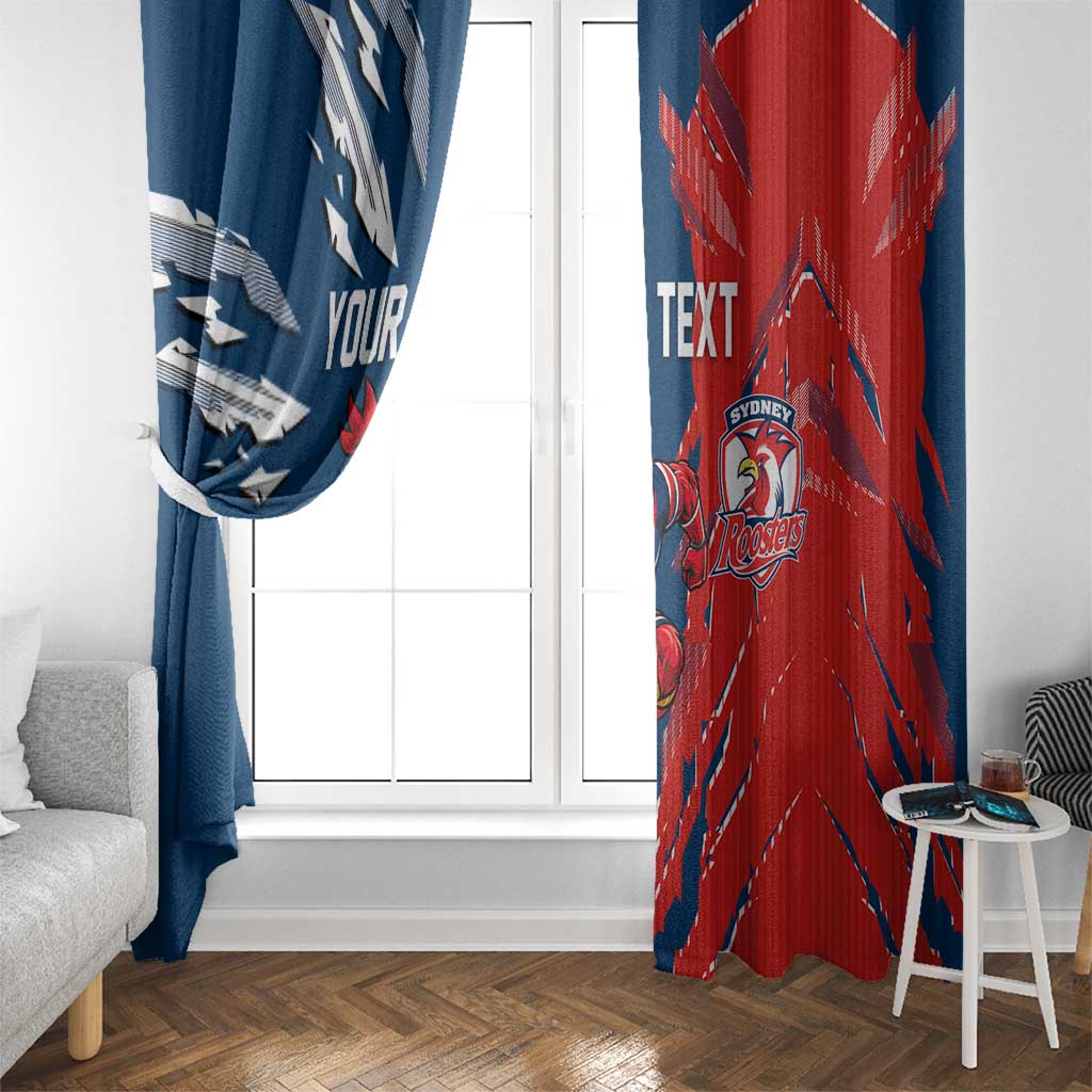Personalized Sydney Roosters Window Curtain Dynamic Lightning Mascot Rugby Australia