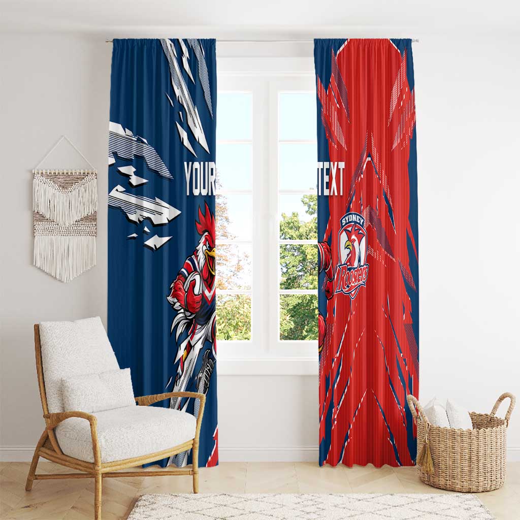 Personalized Sydney Roosters Window Curtain Dynamic Lightning Mascot Rugby Australia