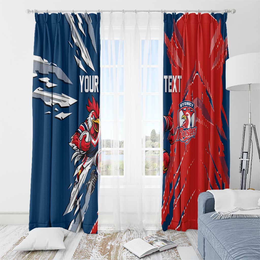 Personalized Sydney Roosters Window Curtain Dynamic Lightning Mascot Rugby Australia