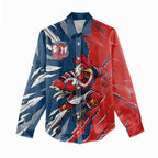 Personalized Sydney Roosters Women Casual Shirt Dynamic Lightning Mascot Rugby Australia