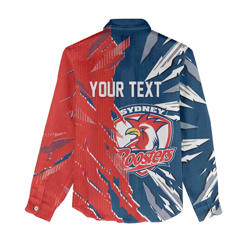 Personalized Sydney Roosters Women Casual Shirt Dynamic Lightning Mascot Rugby Australia