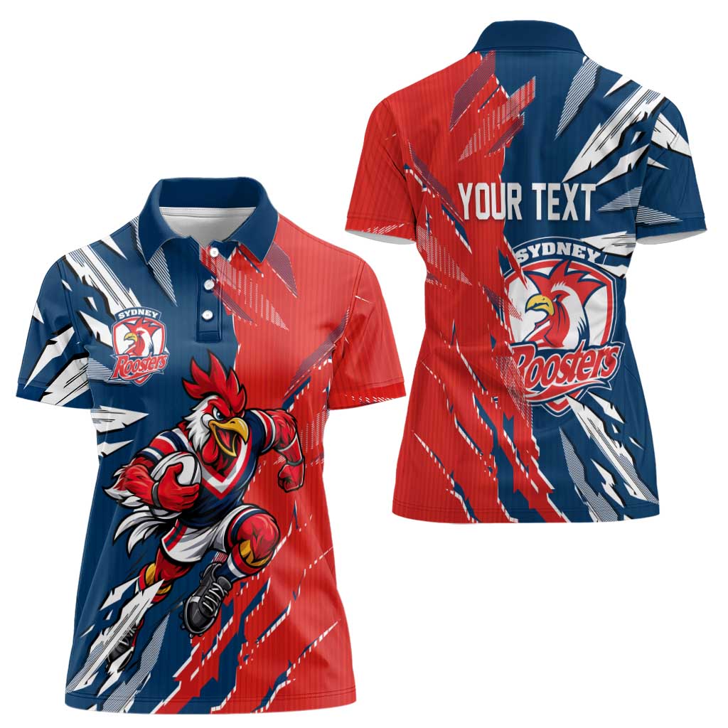 Personalized Sydney Roosters Women Polo Shirt Dynamic Lightning Mascot Rugby Australia