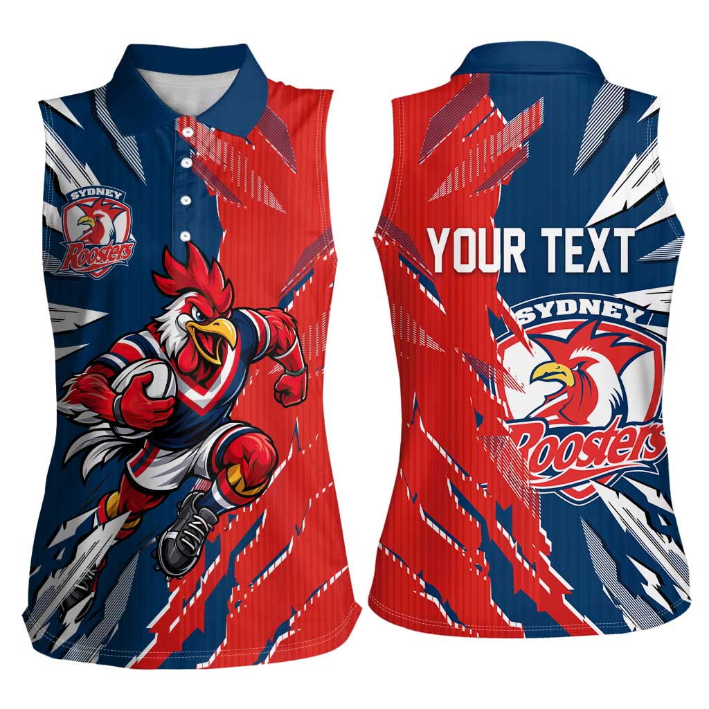 Personalized Sydney Roosters Women Sleeveless Polo Shirt Dynamic Lightning Mascot Rugby Australia
