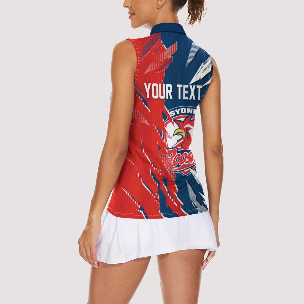Personalized Sydney Roosters Women Sleeveless Polo Shirt Dynamic Lightning Mascot Rugby Australia