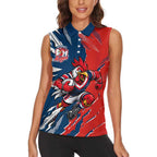 Personalized Sydney Roosters Women Sleeveless Polo Shirt Dynamic Lightning Mascot Rugby Australia