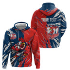 Personalized Sydney Roosters Zip Hoodie Dynamic Lightning Mascot Rugby Australia