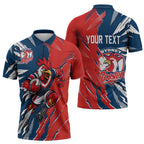 Personalized Sydney Roosters Zipper Polo Shirt Dynamic Lightning Mascot Rugby Australia