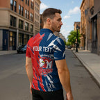 Personalized Sydney Roosters Zipper Polo Shirt Dynamic Lightning Mascot Rugby Australia