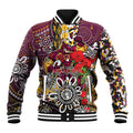 Brisbane Broncos ANZAC Day Baseball Jacket Aboriginal Poppy Remembrance Rugby - Lest We Forget