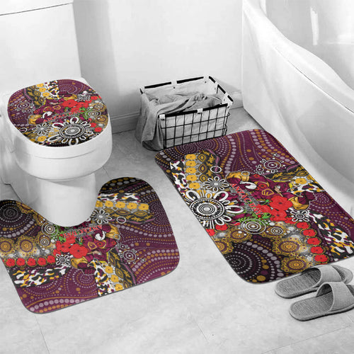 Brisbane Broncos ANZAC Day Bathroom Set Aboriginal Poppy Remembrance Rugby - Lest We Forget