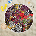 Brisbane Broncos ANZAC Day Beach Blanket Aboriginal Poppy Remembrance Rugby - Lest We Forget