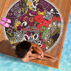 Brisbane Broncos ANZAC Day Beach Blanket Aboriginal Poppy Remembrance Rugby - Lest We Forget