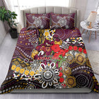 Brisbane Broncos ANZAC Day Bedding Set Aboriginal Poppy Remembrance Rugby - Lest We Forget