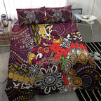 Brisbane Broncos ANZAC Day Bedding Set Aboriginal Poppy Remembrance Rugby - Lest We Forget