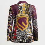 Brisbane Broncos ANZAC Day Blazer Aboriginal Poppy Remembrance Rugby - Lest We Forget