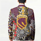 Brisbane Broncos ANZAC Day Blazer Aboriginal Poppy Remembrance Rugby - Lest We Forget