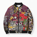 Brisbane Broncos ANZAC Day Bomber Puffer Jacket Aboriginal Poppy Remembrance Rugby - Lest We Forget