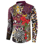 Brisbane Broncos ANZAC Day Button Sweatshirt Aboriginal Poppy Remembrance Rugby - Lest We Forget