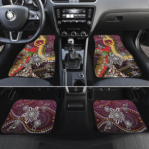 Brisbane Broncos ANZAC Day Car Mats Aboriginal Poppy Remembrance Rugby - Lest We Forget
