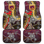 Brisbane Broncos ANZAC Day Car Mats Aboriginal Poppy Remembrance Rugby - Lest We Forget
