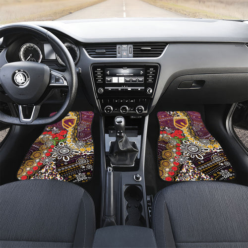 Brisbane Broncos ANZAC Day Car Mats Aboriginal Poppy Remembrance Rugby - Lest We Forget