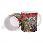 Brisbane Broncos ANZAC Day Ceramic Mug Aboriginal Poppy Remembrance Rugby - Lest We Forget