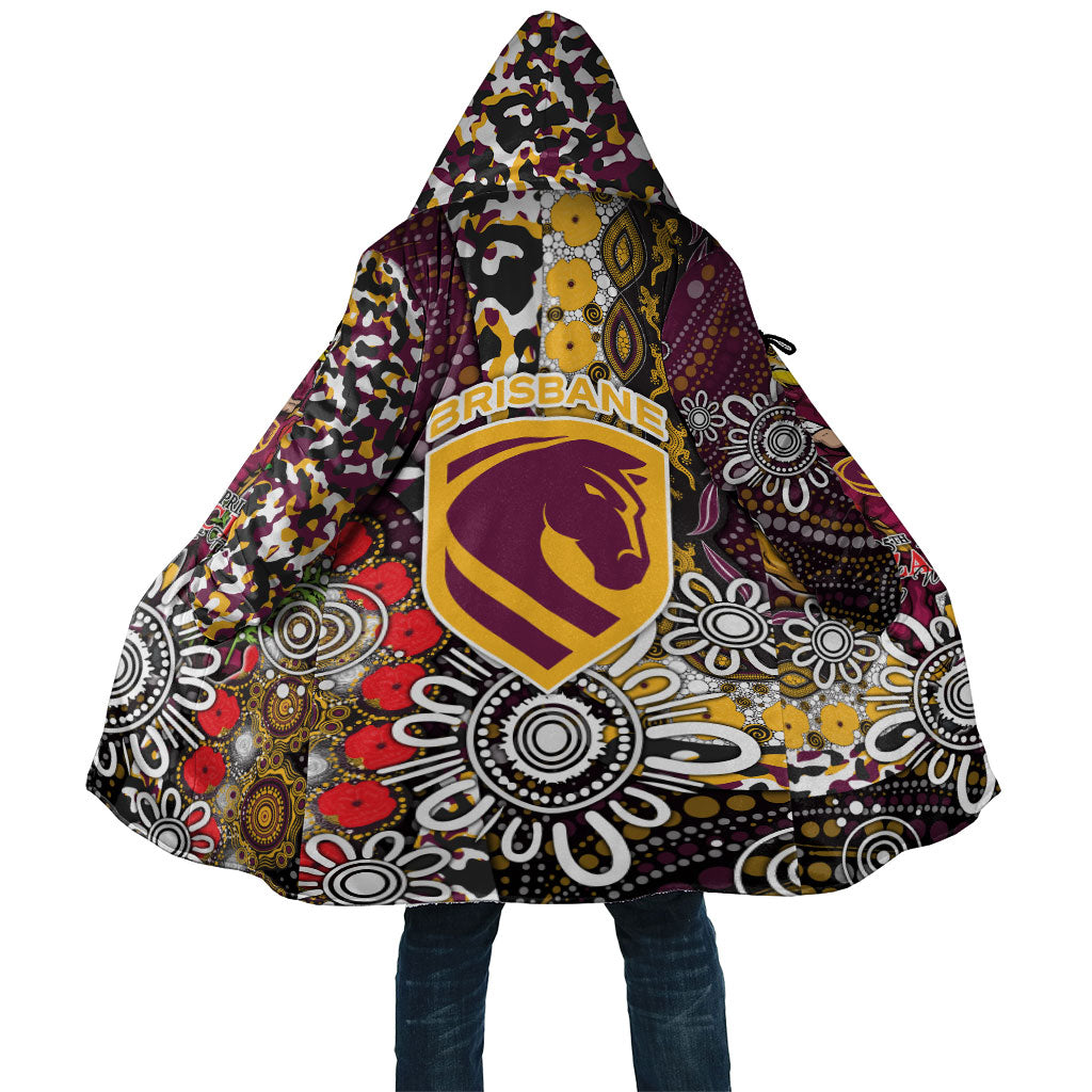 Brisbane Broncos ANZAC Day Cloak Aboriginal Poppy Remembrance Rugby - Lest We Forget