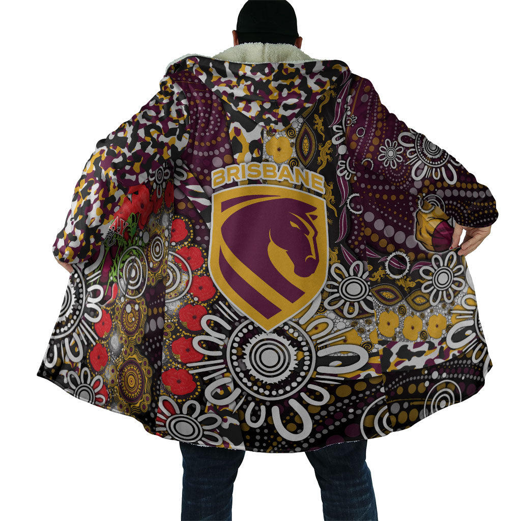 Brisbane Broncos ANZAC Day Cloak Aboriginal Poppy Remembrance Rugby - Lest We Forget