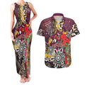Brisbane Broncos ANZAC Day Couples Matching Tank Maxi Dress and Hawaiian Shirt Aboriginal Poppy Remembrance Rugby - Lest We Forget
