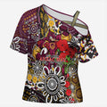 Brisbane Broncos ANZAC Day Cross Shoulder Shirt Aboriginal Poppy Remembrance Rugby - Lest We Forget