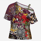 Brisbane Broncos ANZAC Day Cross Shoulder Shirt Aboriginal Poppy Remembrance Rugby - Lest We Forget